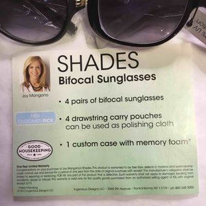 Joy Mangano Women's Bifocal Sunglasses. 4 Pairs with case. 3+0